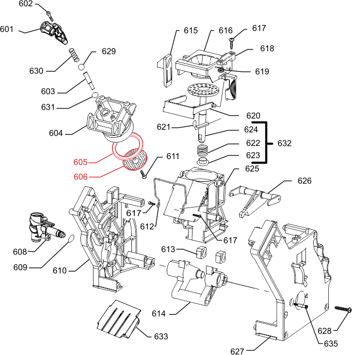 Diagramă piston / valvă – poziție garnituri
